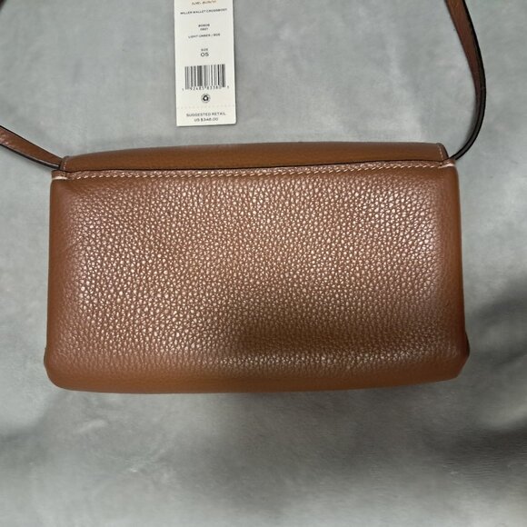 TORY BURCH MILLER CROSSBODY IN LIGHT UMBER BROWN LEATHER RETAIL $348 - Picture 2 of 3